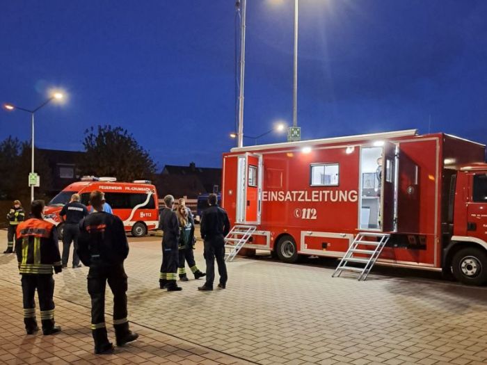 Der Einsatzleitwagen 2 aus Erbach übernahm die Einsatzleitung